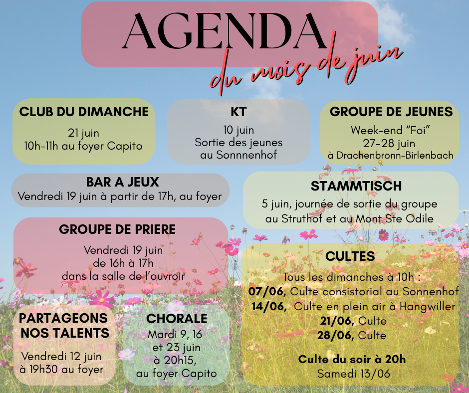 Agenda juin 2026
